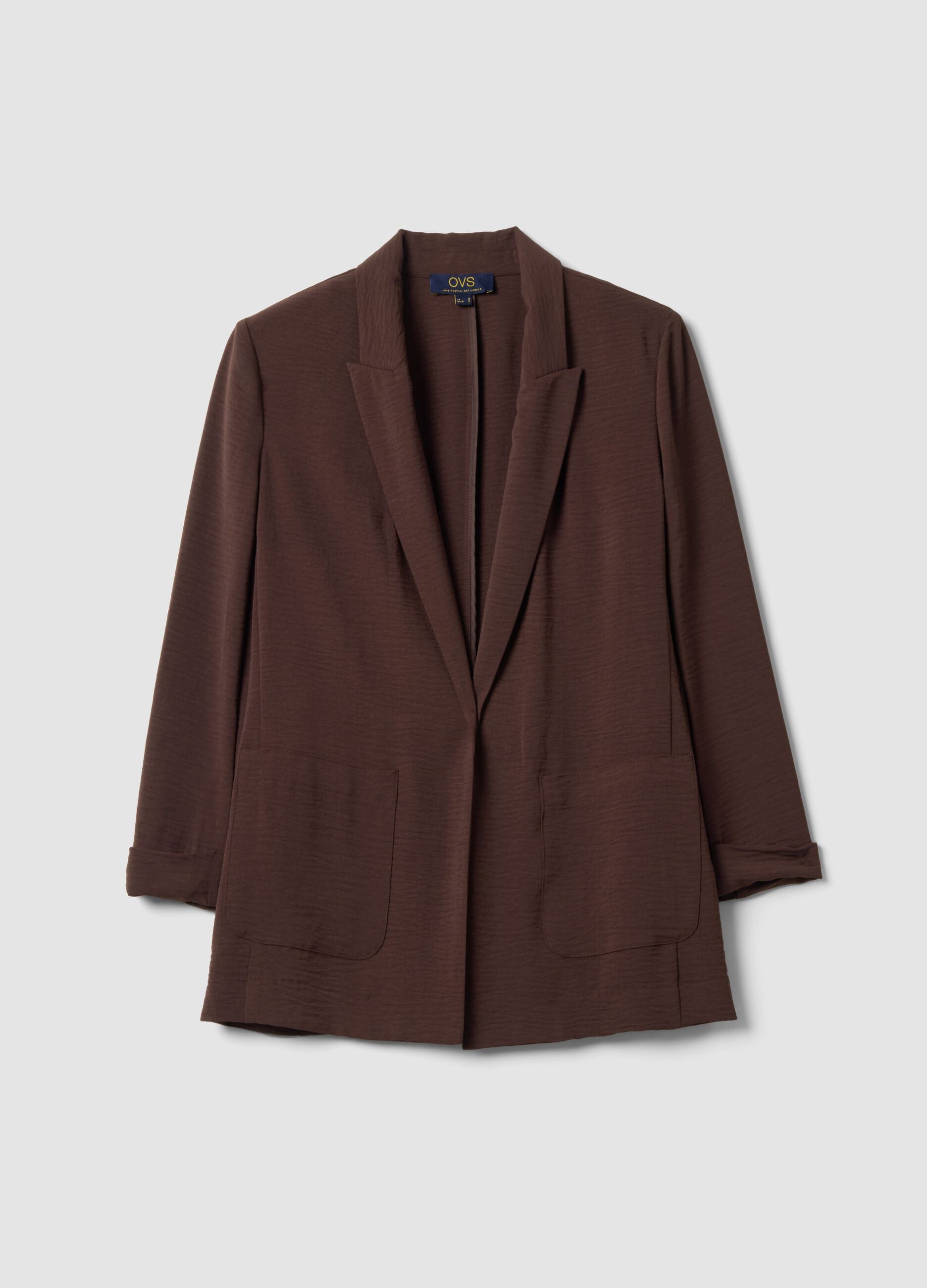 Brown regular-fit blazer with classic lapel