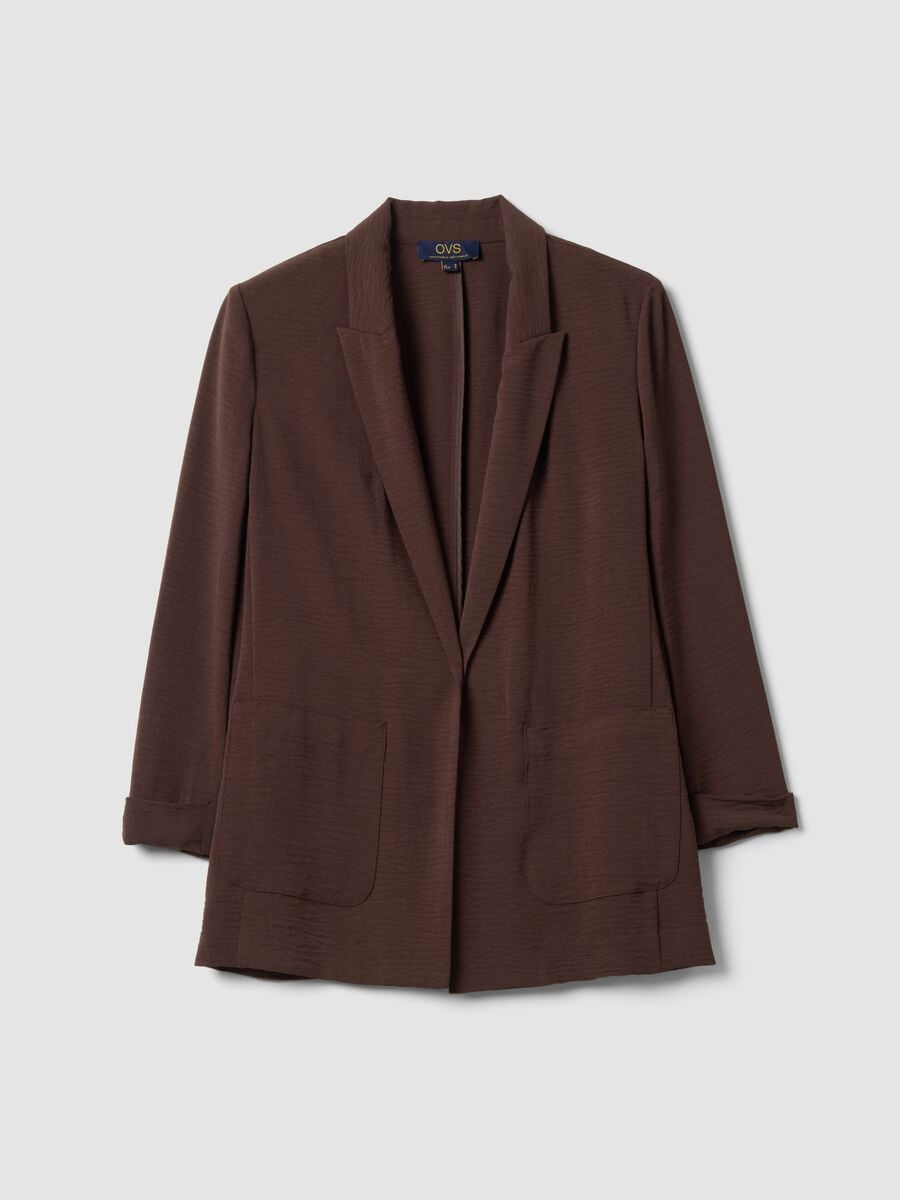 Brown regular-fit blazer with classic lapel_4