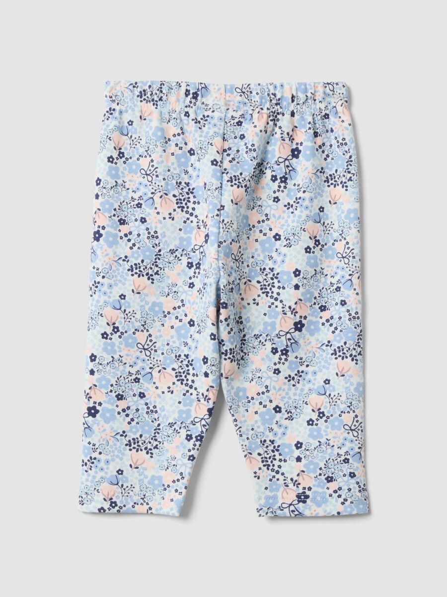 Mehrfarbige Baby-M&auml;dchen-Leggings aus reiner Bio-Baumwolle mit Blumenprint_1