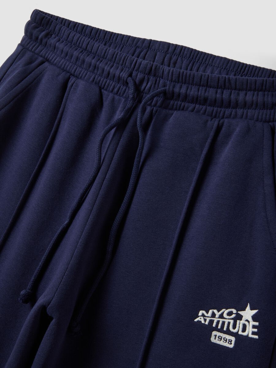 Blue cotton-blend straight-fit joggers_6