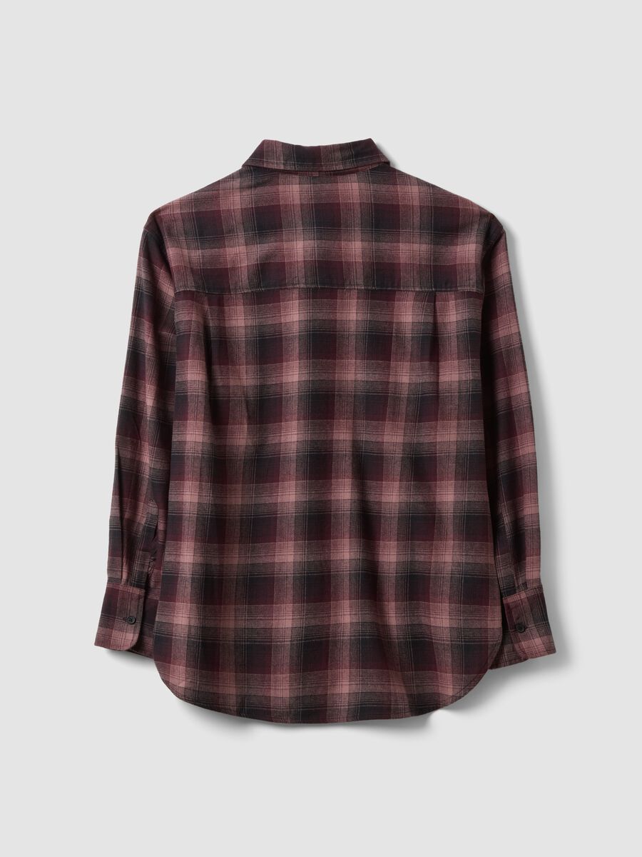 Camicia rosa a quadri in flanella di puro cotone regular fit_2