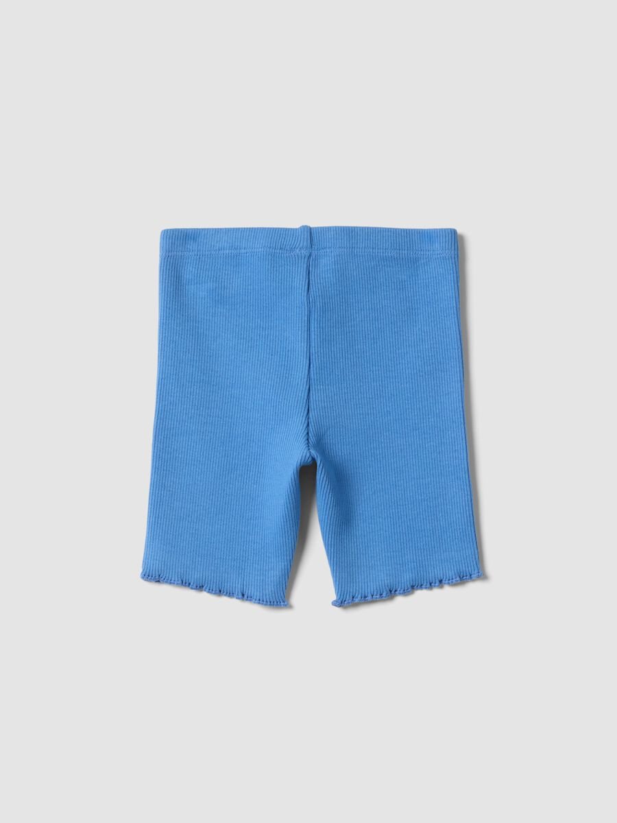 Blaue Baby-M&auml;dchenshorts aus geripptem Stretch-Baumwollstoff, Regular Fit_1