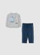 Multicolour sweatshirt and trousers set for children in pure cotton regular fit_0