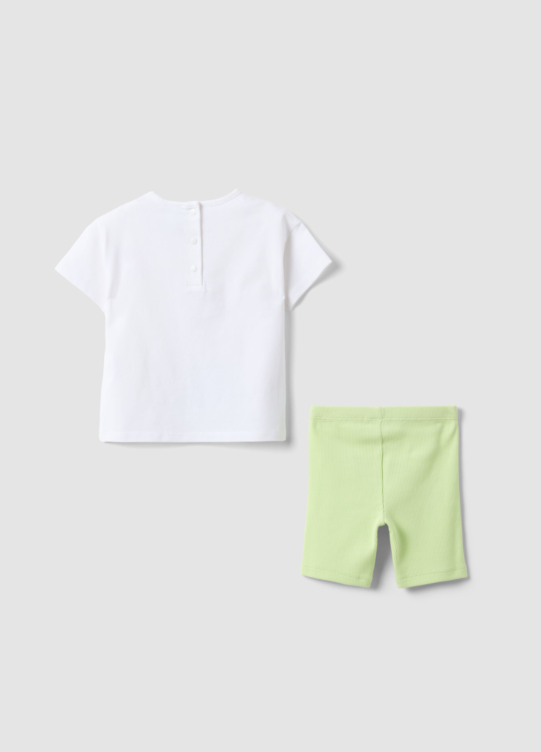 Mehrfarbiges Set aus Stretch-Baumwolle f&uuml;r Baby-M&auml;dchen mit Stitch-Print