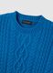 Blue regular fit jumper with jacquard pattern_5
