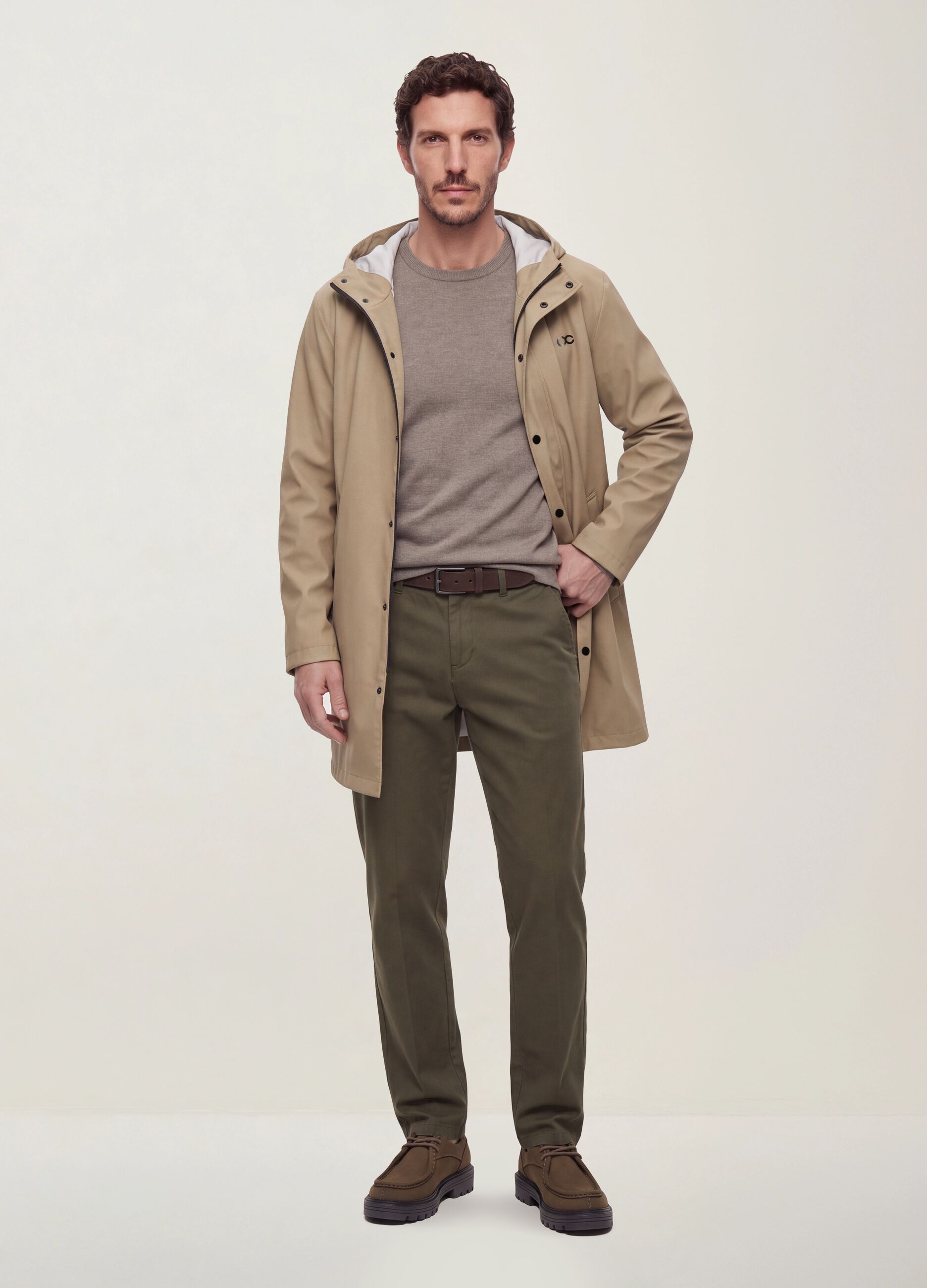 Green slim-fit stretch cotton twill chino trousers