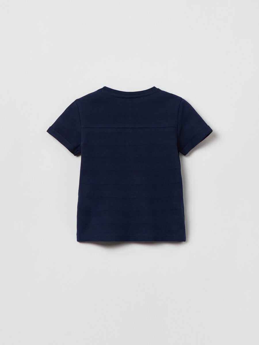 Textured cotton T-shirt with pocket_1