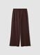 Pantaloni culotte marroni in misto viscosa_4