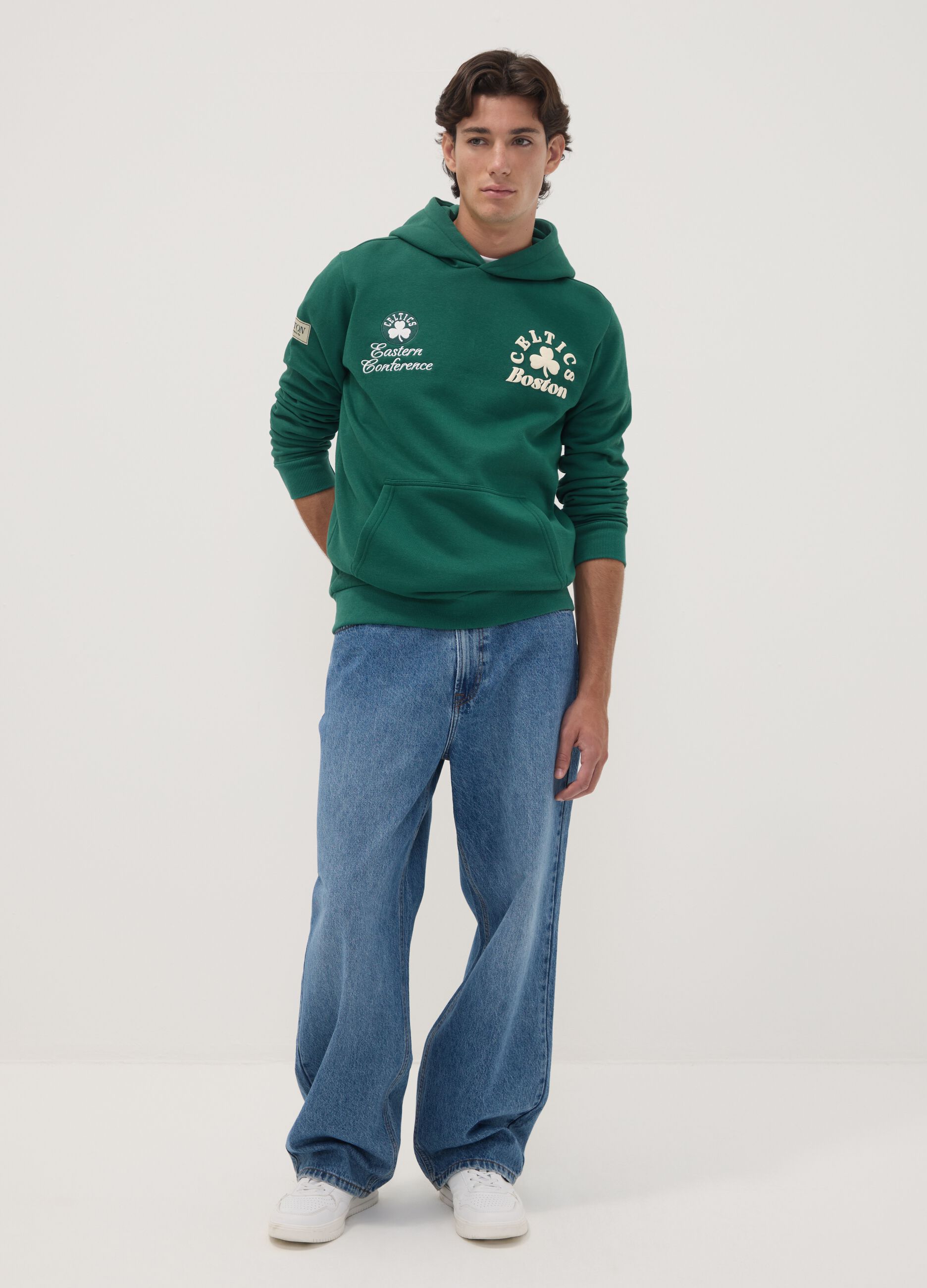 Green cotton-blend Boston Celtics hoodie
