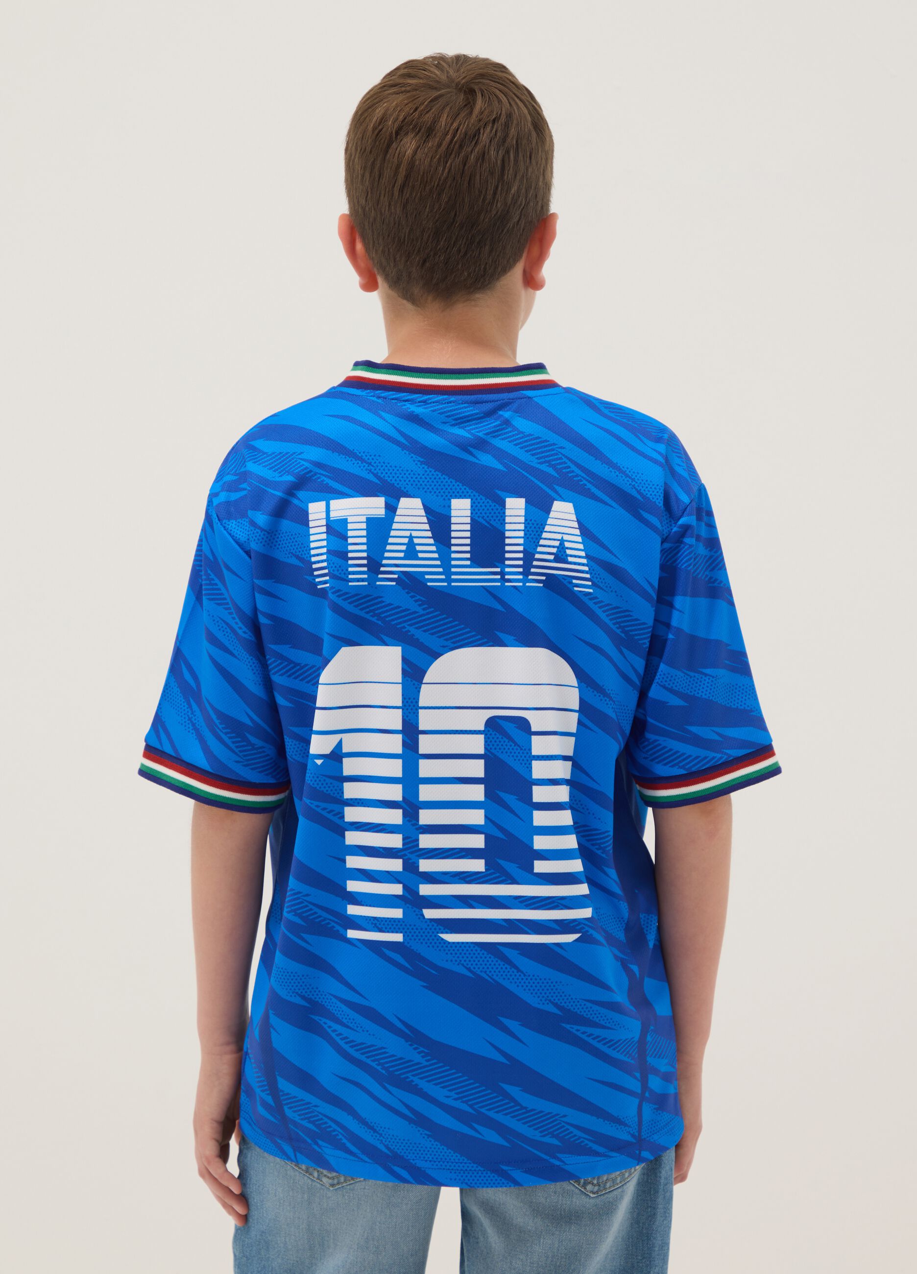 T-shirt enfant Italie Azzurri &agrave; manches courtes, coupe oversize