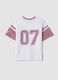 White pure cotton T-shirt with print and short sleeves_4