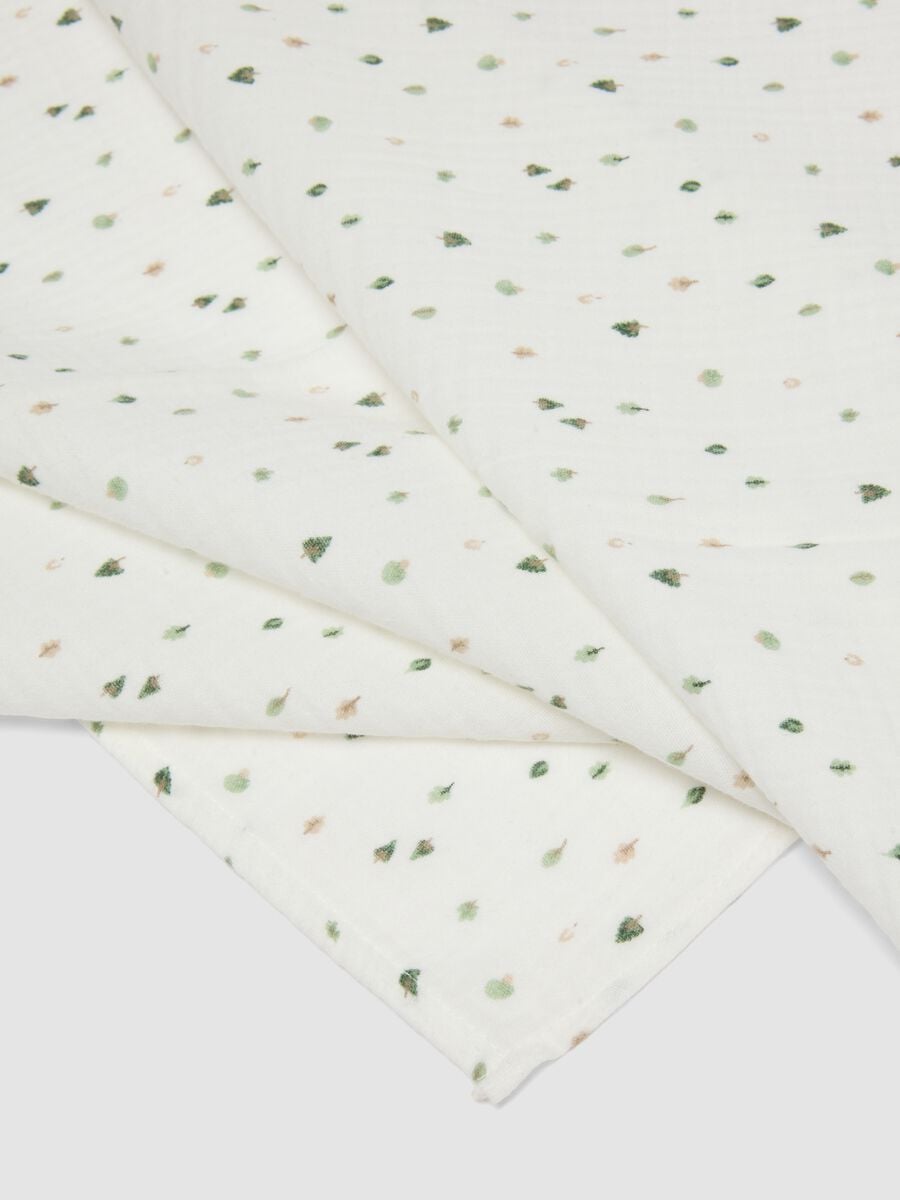 Bipack copertine verdi e bianche in puro cotone_1