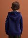 Navy blue hooded cotton-blend sweatshirt with crew neck_2