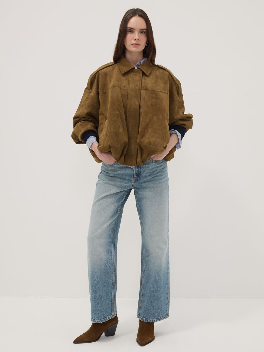 Gr&uuml;ne Jacke aus Stretchstoff mit Rei&szlig;verschluss, Regular Fit_2