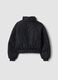 Black padded jacket with zip and high neck_5