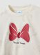 White cotton-blend crew-neck sweatshirt with Minnie print for girls_2