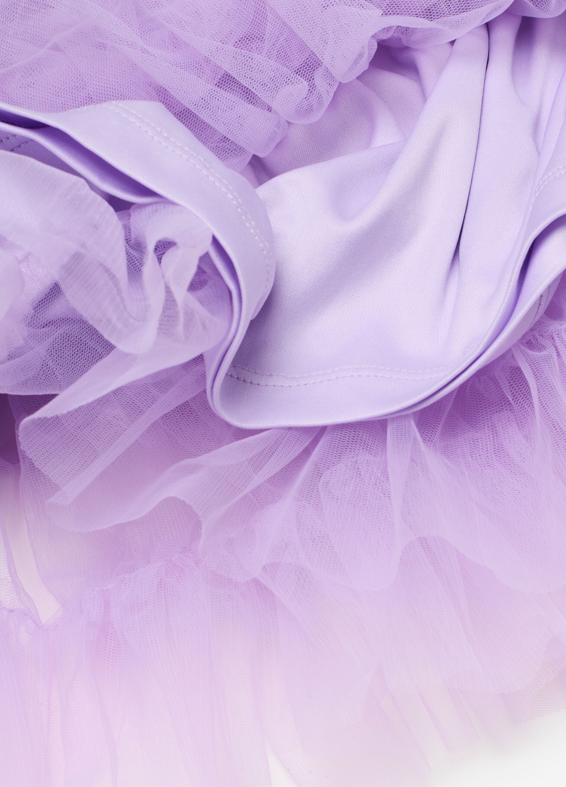 Falda de tul con volantes y purpurina