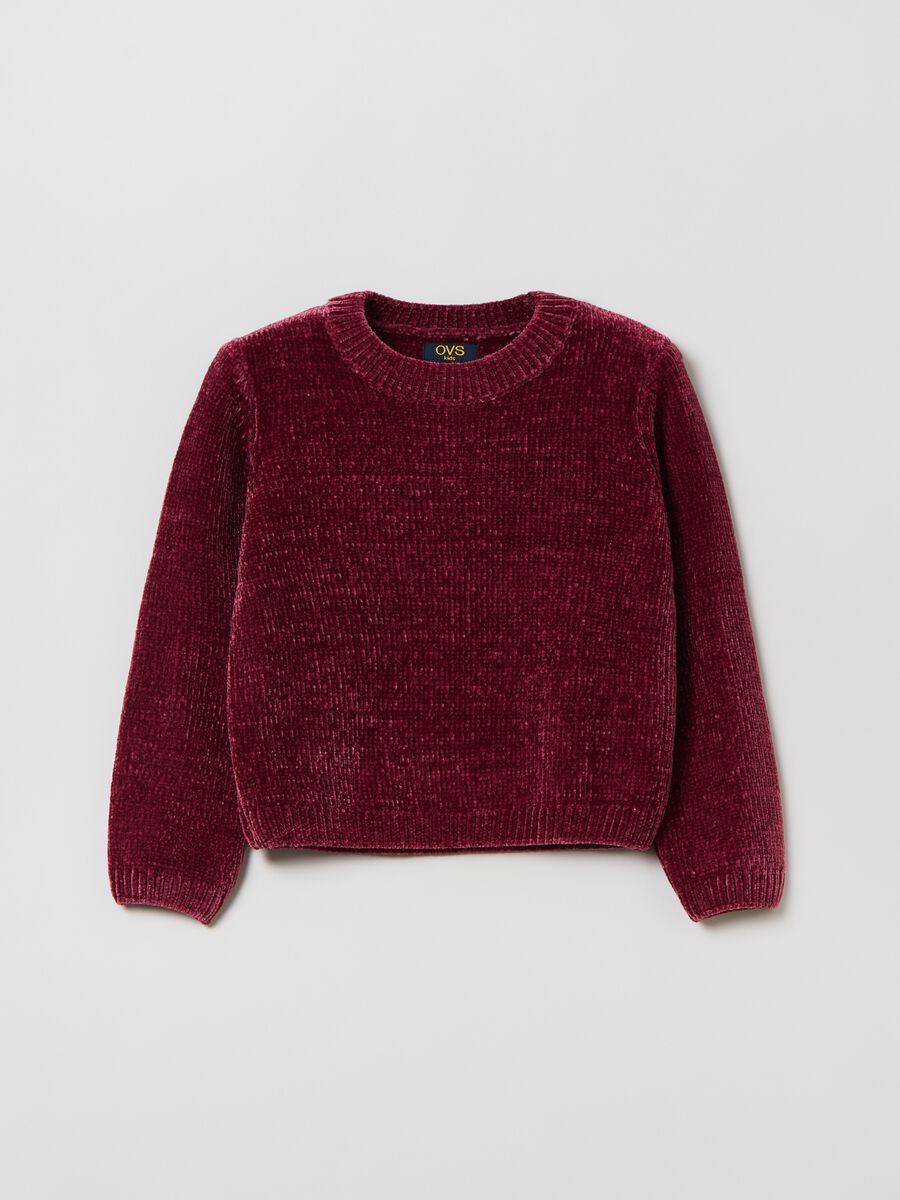 Chenille pullover with round neck_0