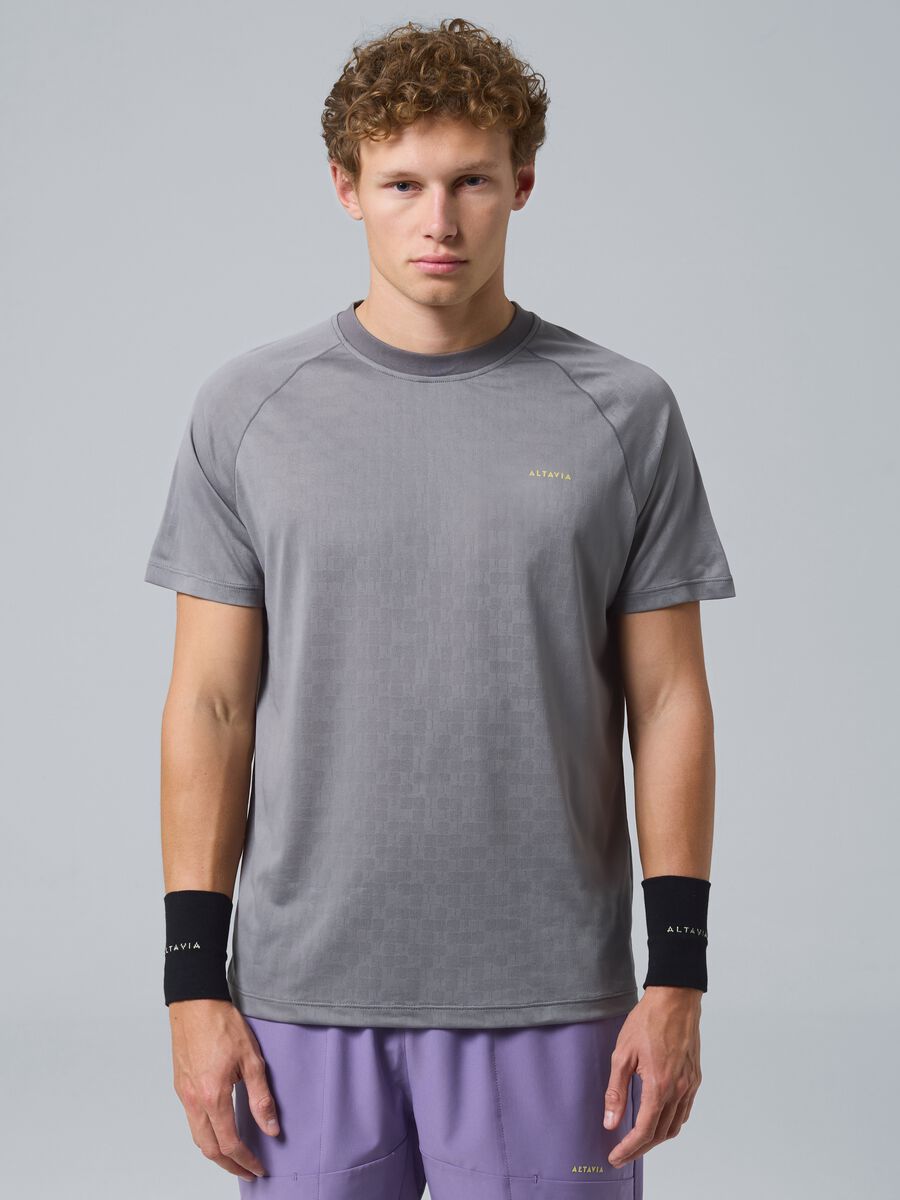 Graues Sport-T-Shirt ALTAVIA COURT aus technischem Material_1