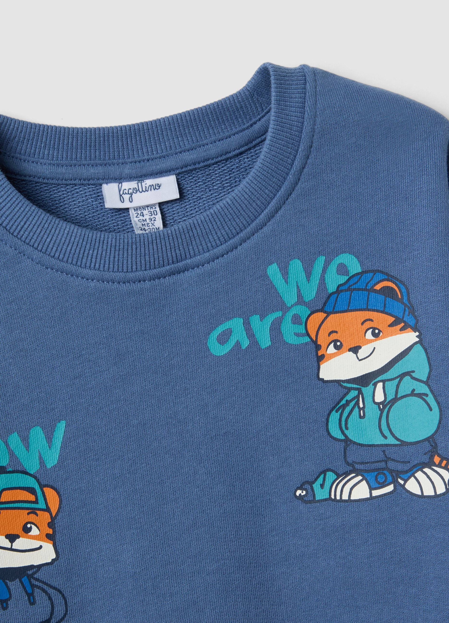 Blue pure cotton oversized jogging set for boys