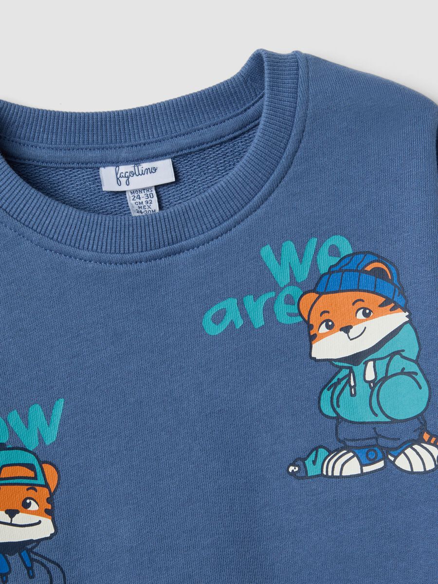Blue pure cotton oversized jogging set for boys_2
