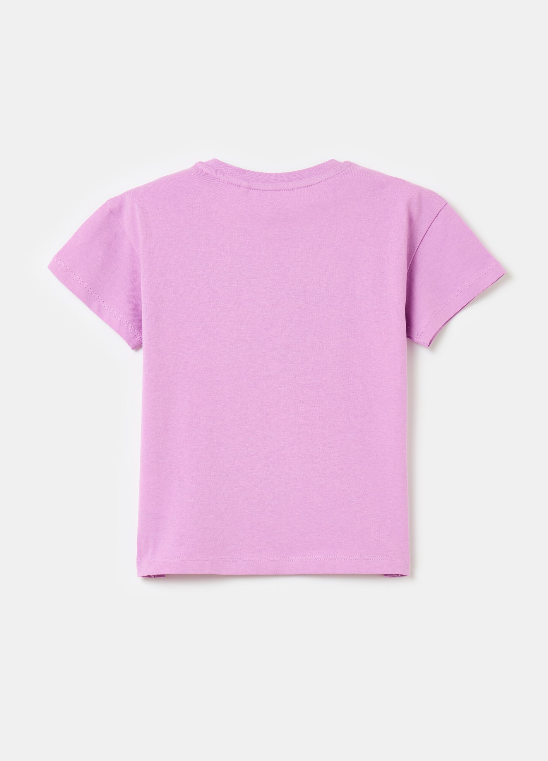 Camiseta de algodón con estampado y strass