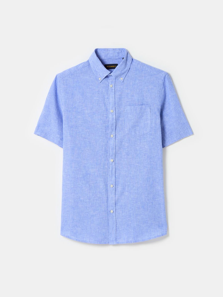 Short-sleeved shirt with micro weave_3