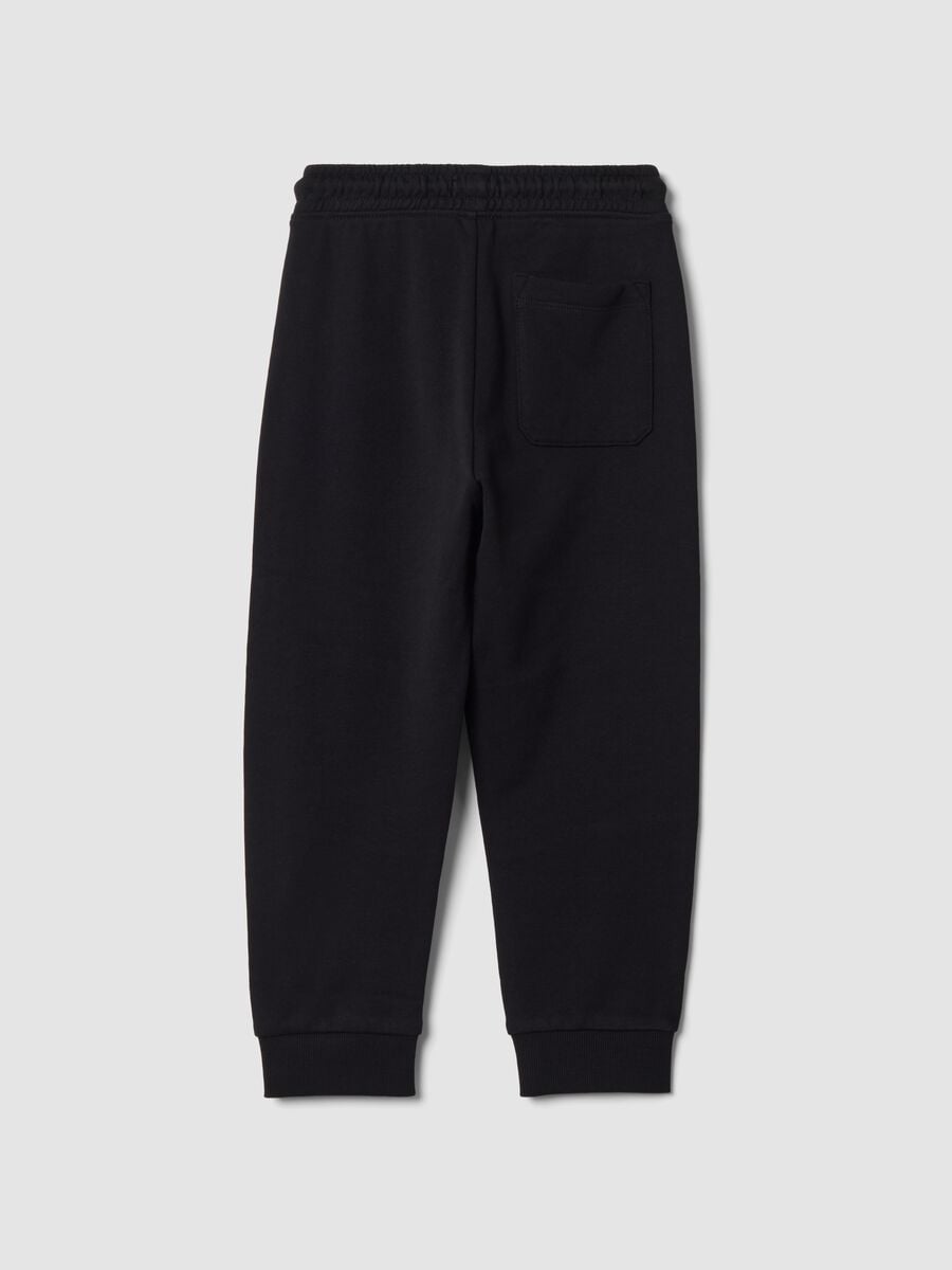 Pantaloni jogger neri in puro cotone regular fit_2