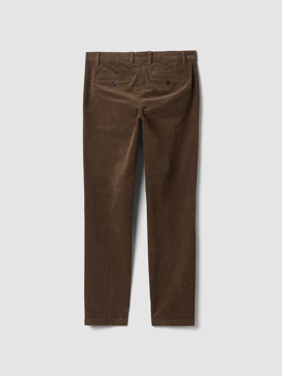 Pantaloni chino marroni in cotone elasticizzato slim fit_2