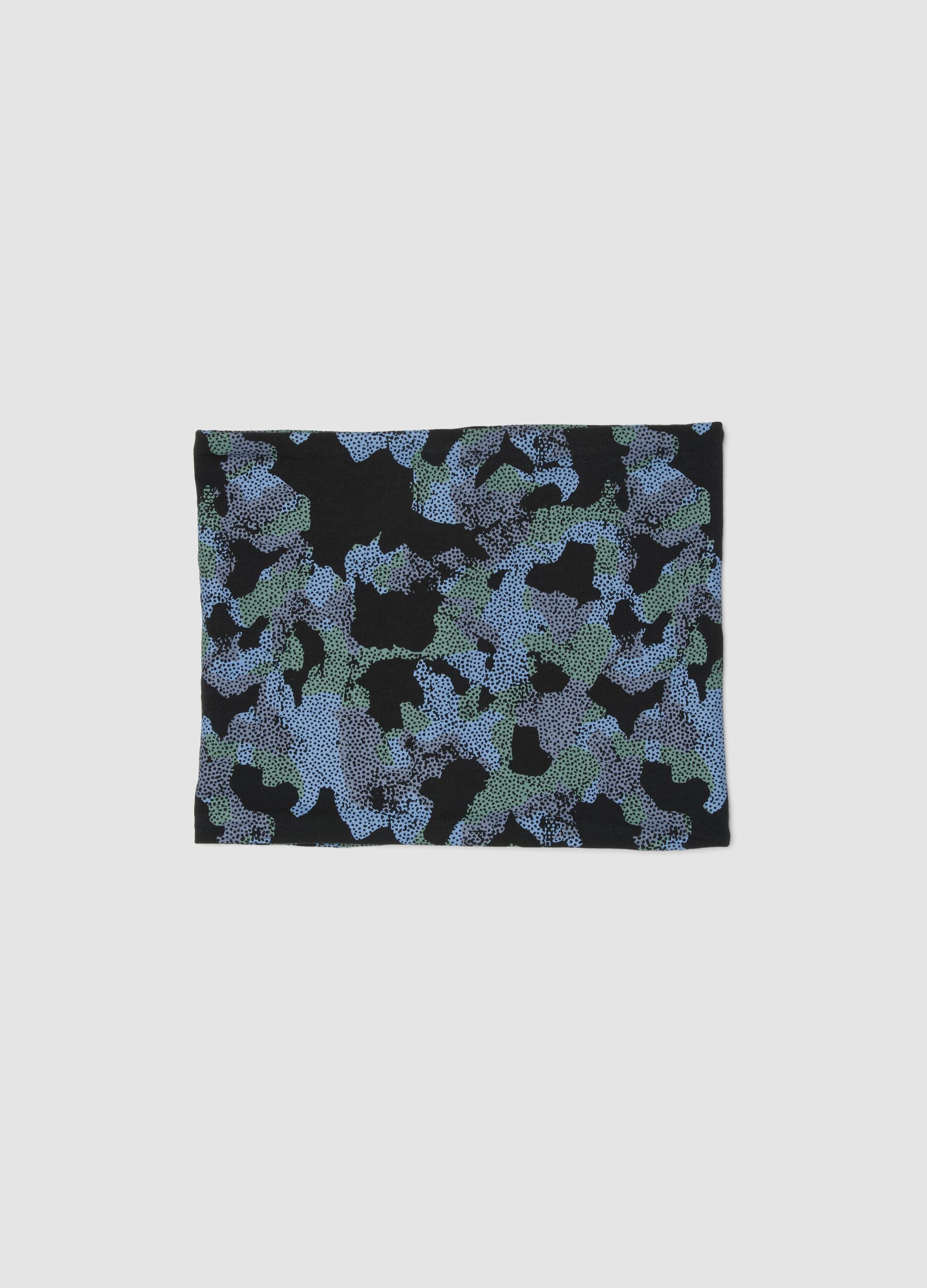 Multicoloured stretch cotton patterned scarf for boys