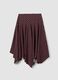 Brown polka-dot skirt in viscose blend with asymmetric hem_5