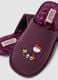 Mauve Purple Peanuts Embroidered Slippers_2