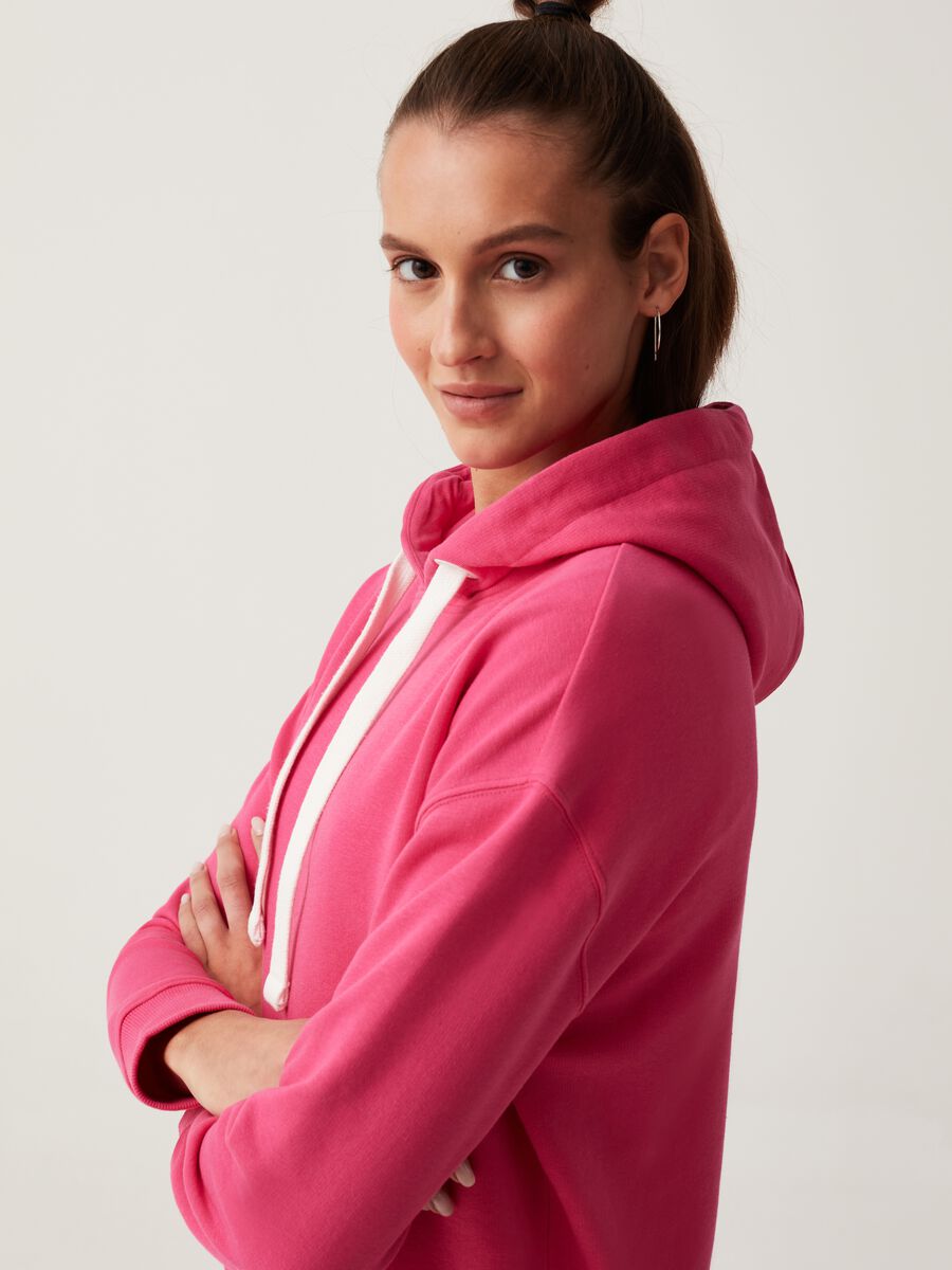 Fitness solid colour sweatshirt with hood_0