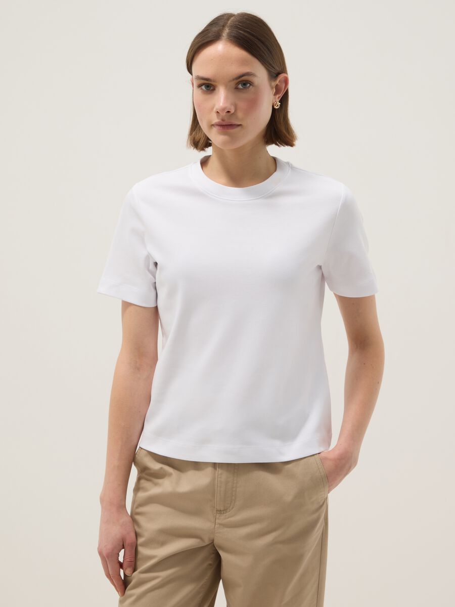 White pure cotton T-shirt with relaxed fit_2