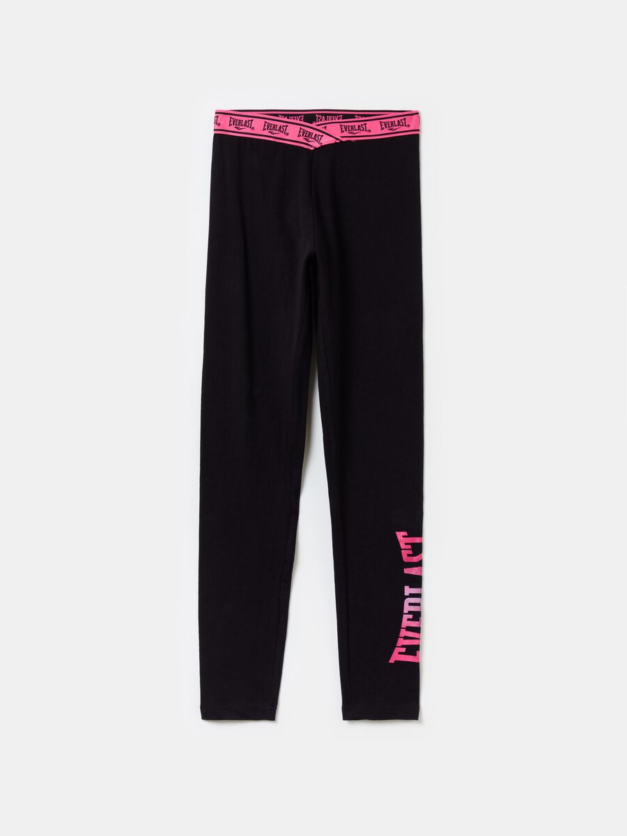 Leggings with crossover elastic and V cut_0