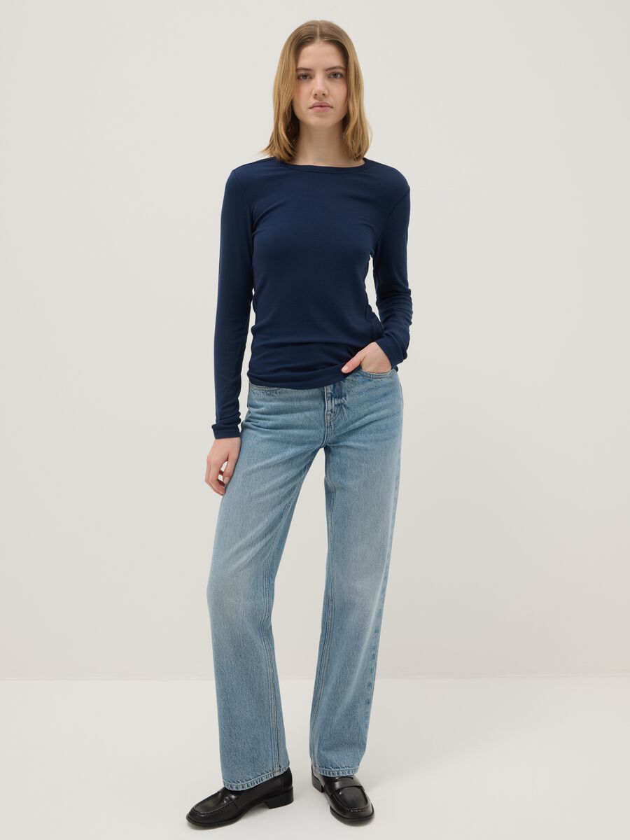 Blue stretch modal regular fit top_1