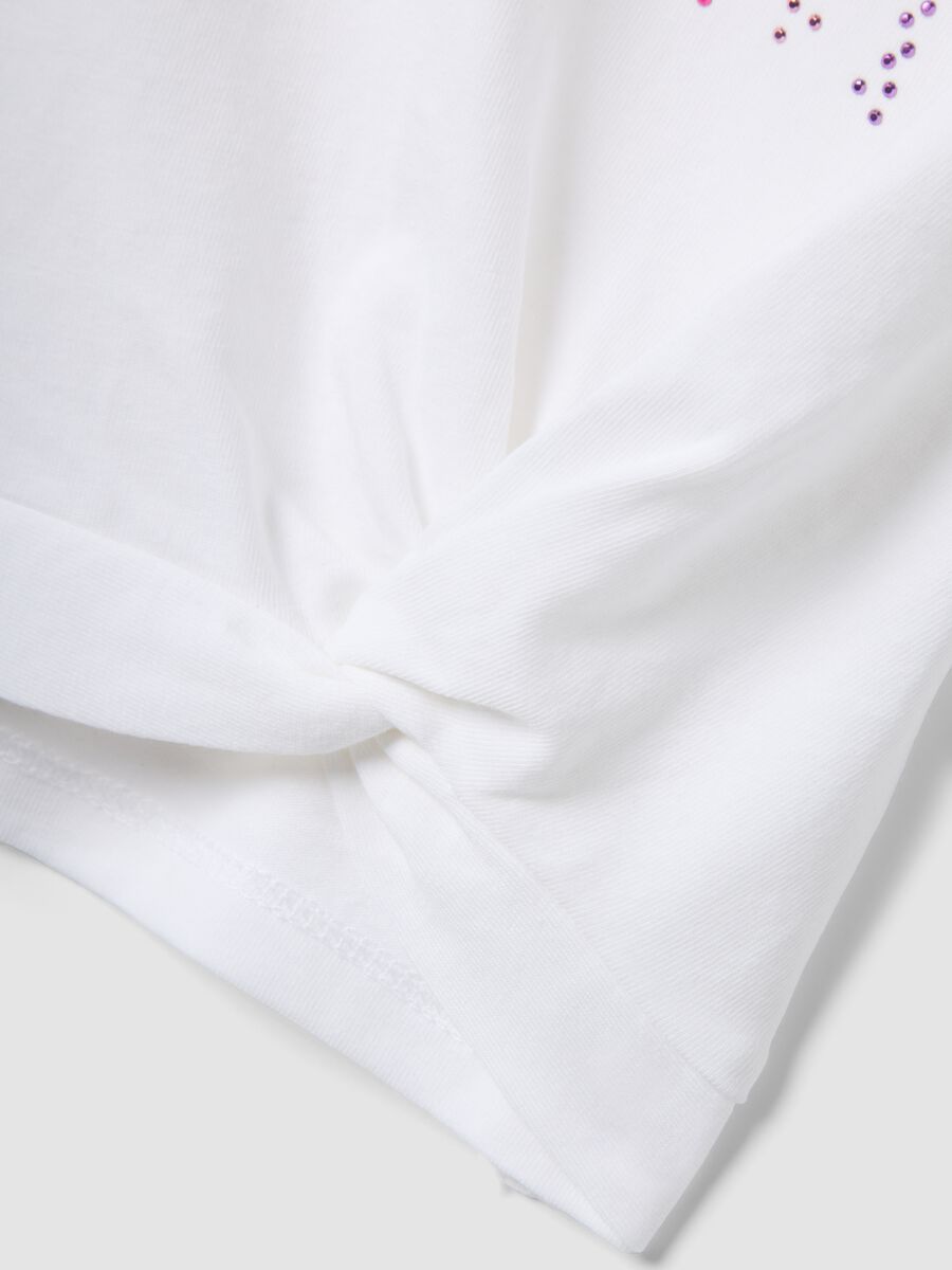 White stretch-cotton T-shirt with rhinestones_2