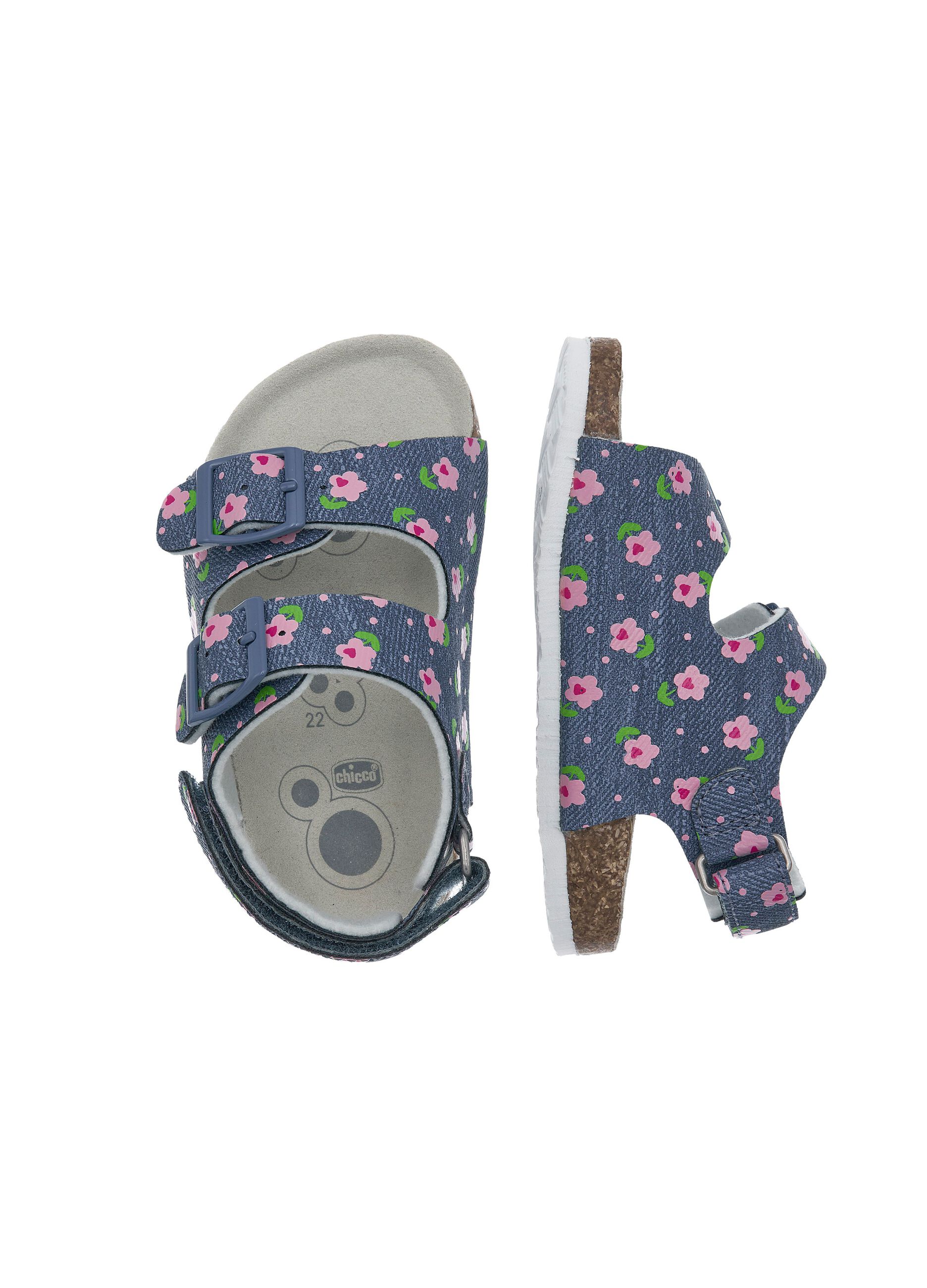 Flosty sandals with flowers print