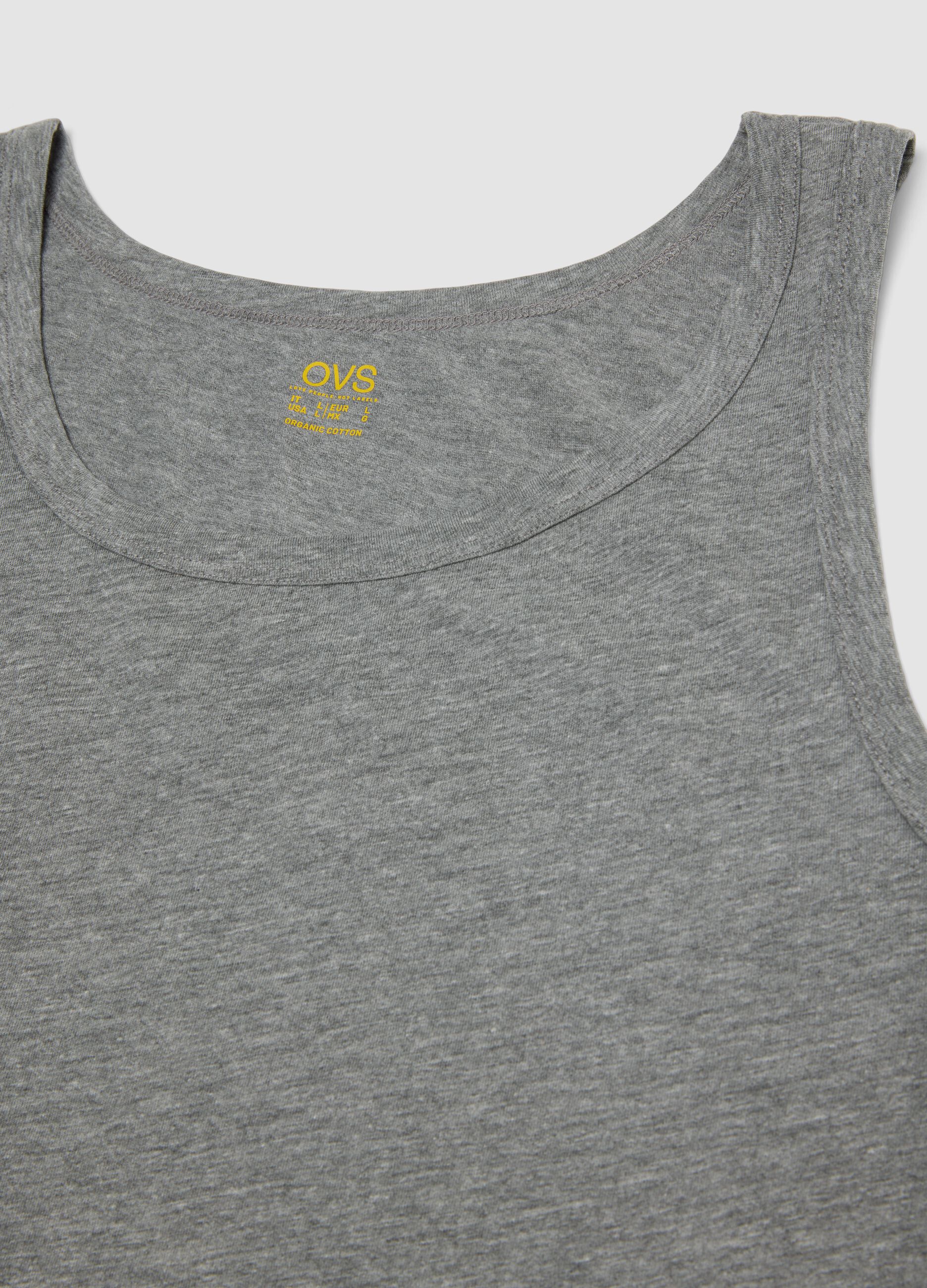 Men&rsquo;s grey regular-fit vest in 100% organic cotton