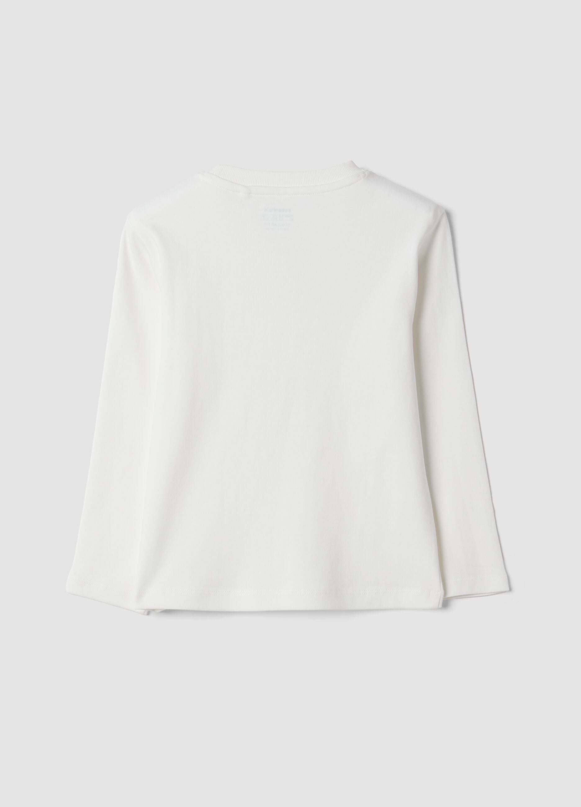 T-shirt bianca girocollo in puro cotone organico