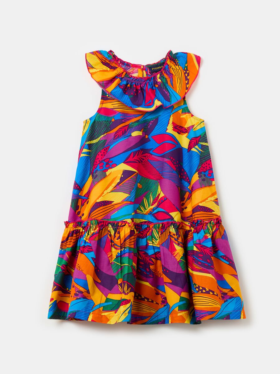 Cotton dress with flounce and print_4