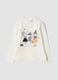 T-shirt bianca in cotone elasticizzato con Collo rialzato_4