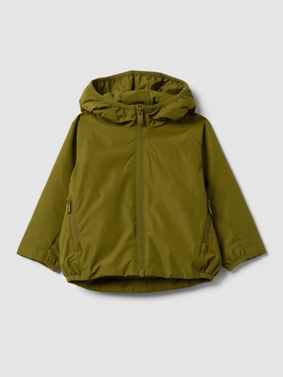 Gr&uuml;ne wasserabweisende Jacke mit Kapuze und Reissverschluss, Regular Fit f&uuml;r Jungen_0