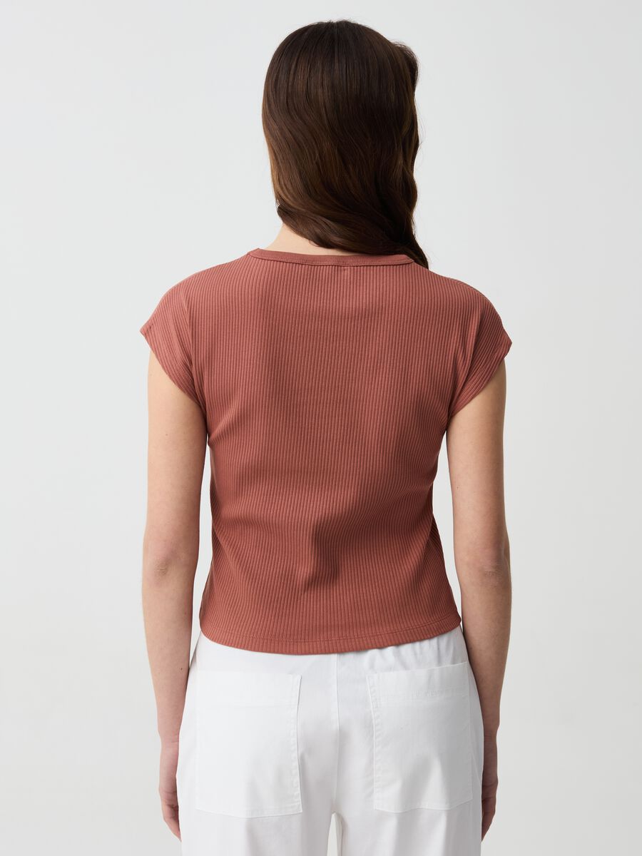 Essential ribbed T-shirt with kimono sleeves_2