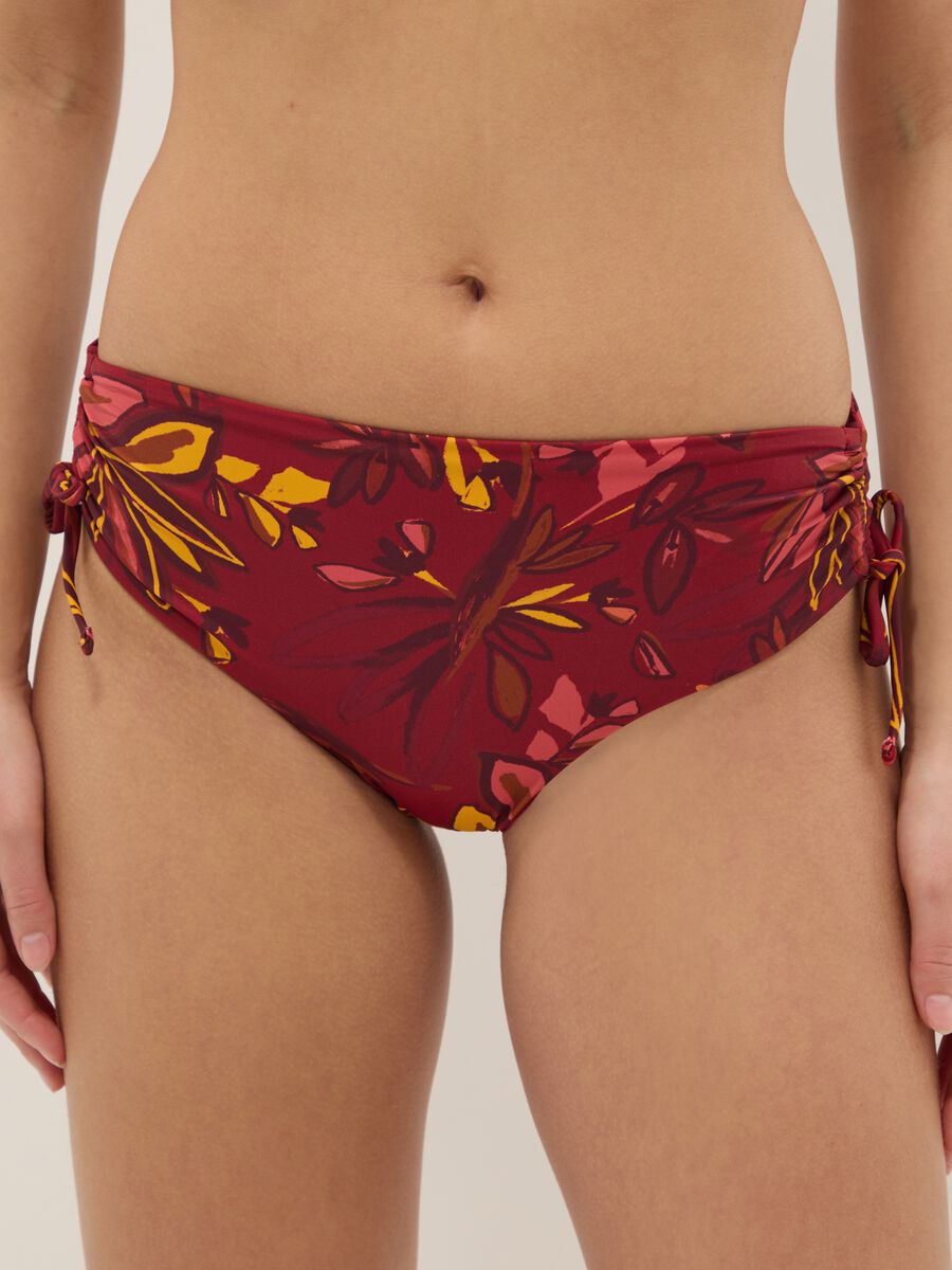Mehrfarbige Stretch-Badehose mit Blumenprint_1