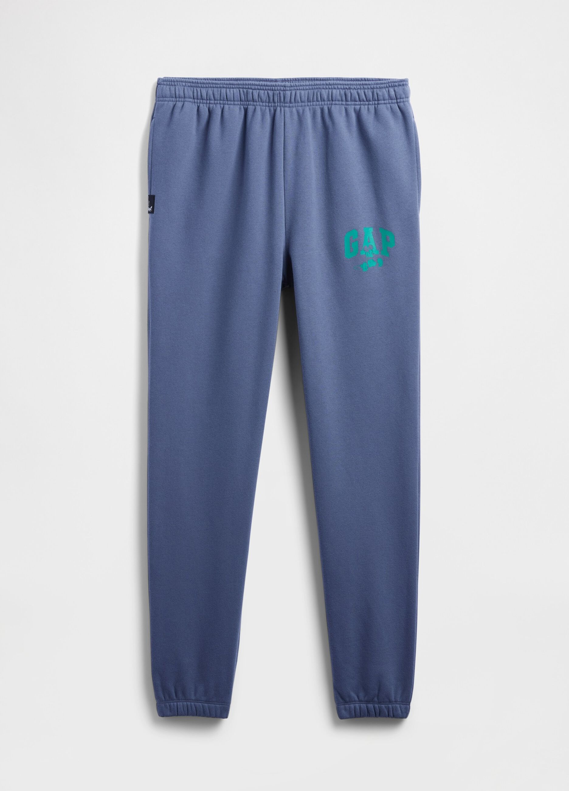 Blue Cotton Blend Trousers