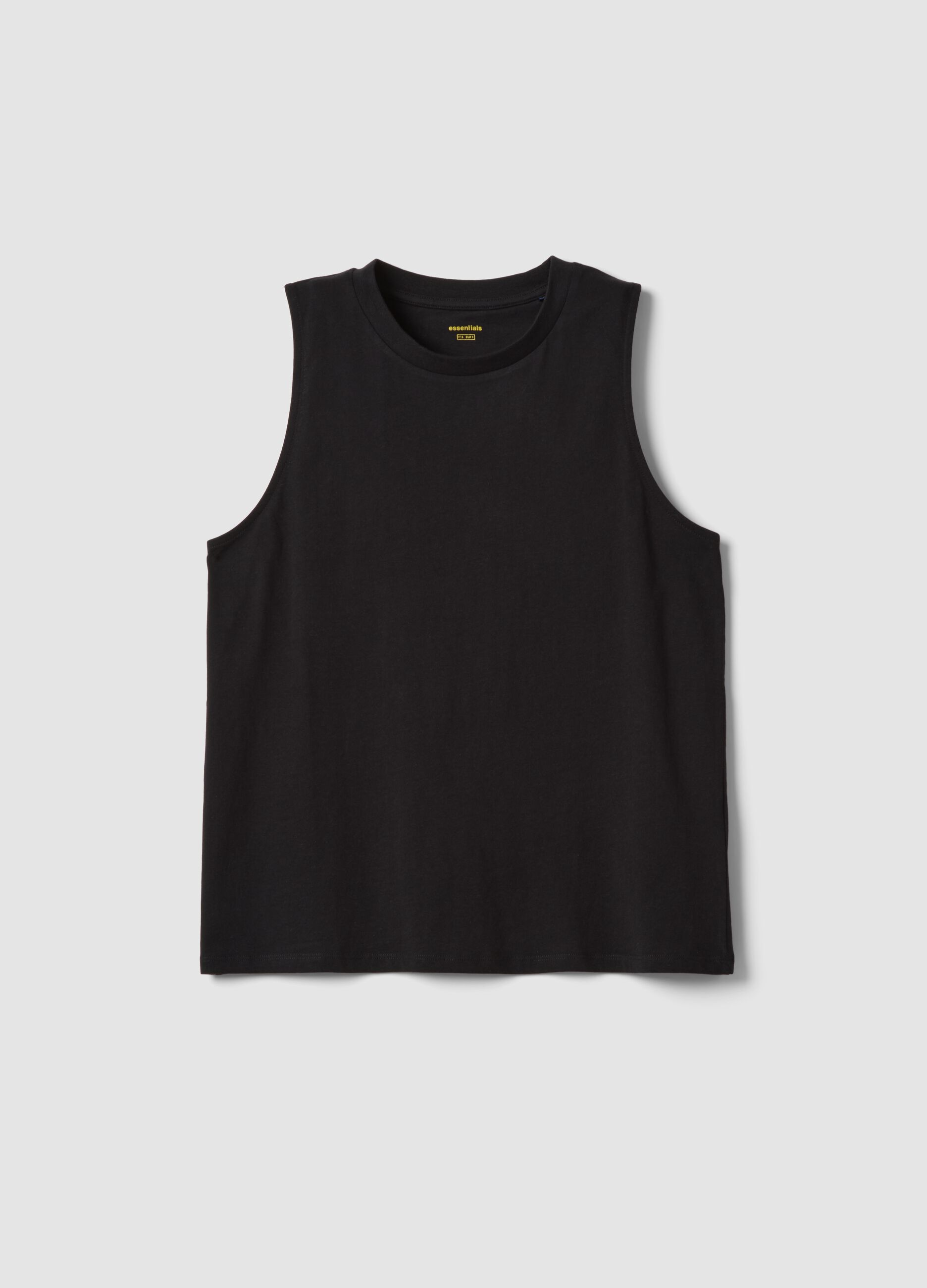 Schwarzes Tanktop aus reiner Baumwolle