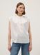 White short sleeve blouse regular fit with mandarin collar_2