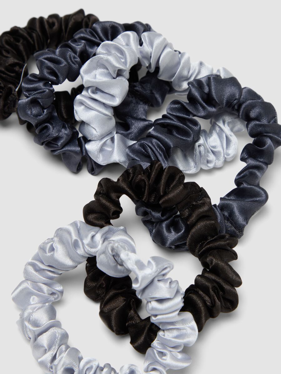 SINCERELY HAIR Petits chouchous en satin (6 pi&egrave;ces) Noir & Gris_2