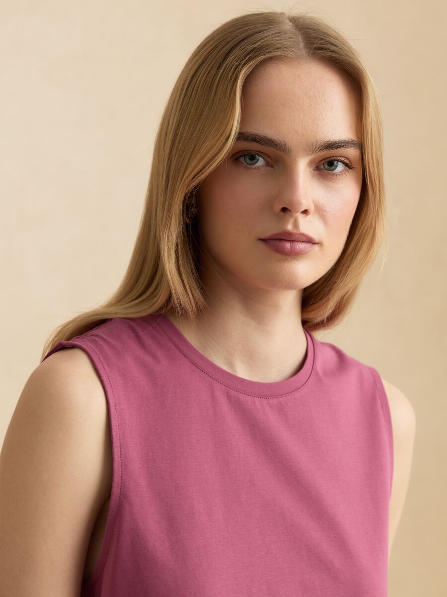 Rosa Tanktop aus Baumwollmix_2